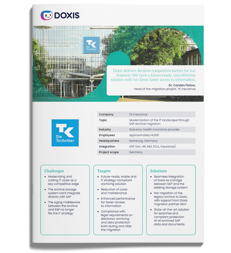 Techniker Krankenkasse: Modernization of the IT landscape through SAP archive migration