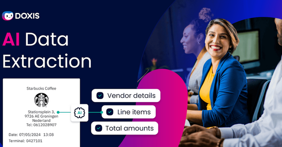 Image showcasing AI data extraction services with Starbucks details.