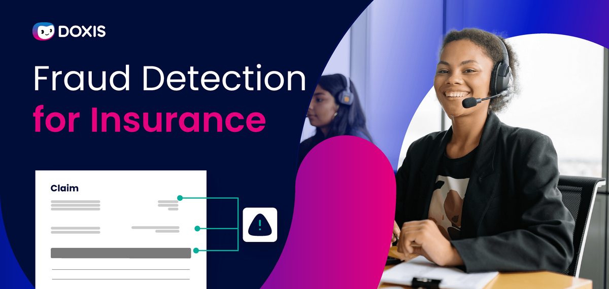 A smiling woman wearing a headset, working on fraud detection for insurance.