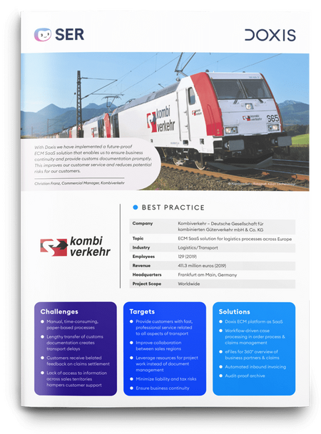 kombiverkehr: ECM SaaS solution for logistics processes across Europe