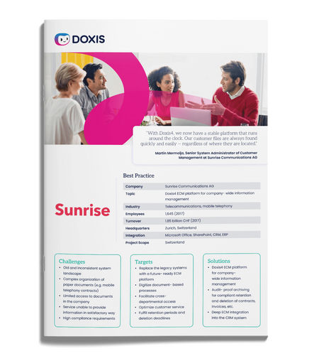 Sunrise Communications: Company-wide information management