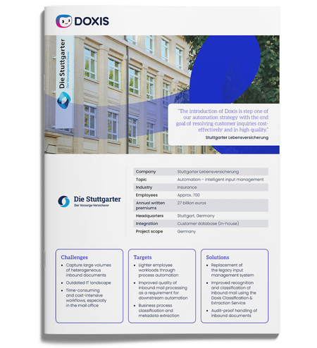Stuttgarter Lebensversicherung: Automation & Intelligent Input Management