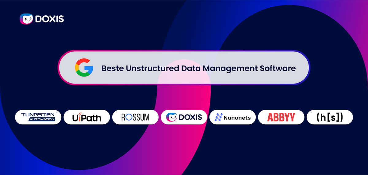 Grafik mit Logos von Datenmanagement-Software mit einem Google-Label.