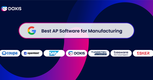 Graphique montrant les meilleurs logiciels AP pour la fabrication, y compris les logos de diverses marques.