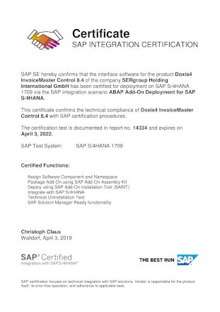 Doxis InvoiceMaster 8.4