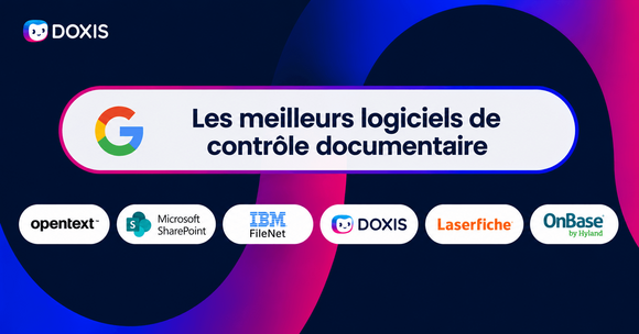 Graphique montrant les meilleurs logos de logiciels de contrôle de documents, avec Google et d'autres.