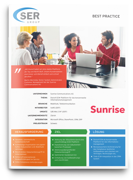 Sunrise Communications: Konzern&shy;weites Informationsmanagement
