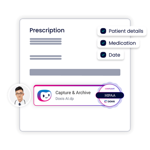 Digital prescription document featuring patient details and medication.