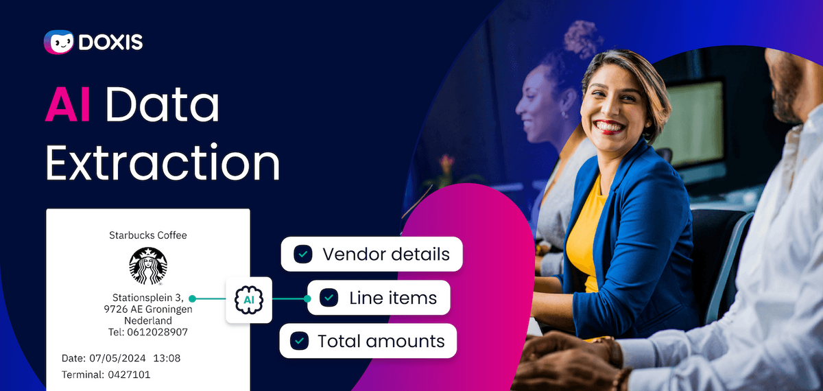 Image showcasing AI data extraction services with Starbucks details.