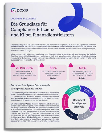 Document Intelligence: Die Grundlage für Compliance, Effizienz und KI bei Finanzdienstleistern