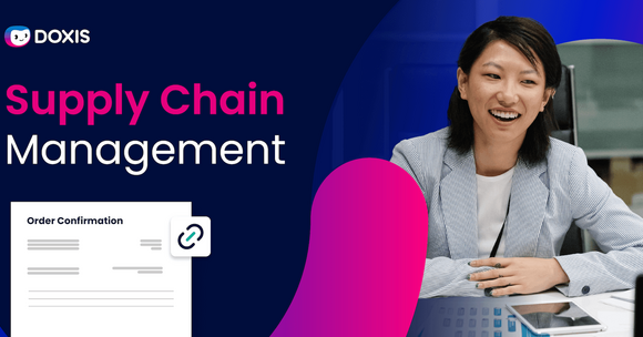 Smiling woman in a striped blazer, engaged in a discussion about supply chain management.