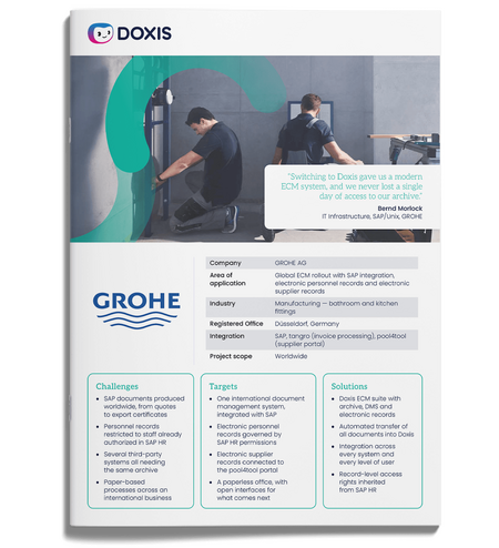 Grohe : ECM international et archivage SAP