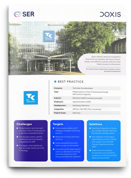 Techniker Krankenkasse: Modernization of the IT landscape through SAP archive migration