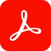 Adobe Acrobat-Logo mit einem stilisierten weißen A auf rotem Hintergrund.