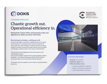 Hochschule Campus Wien: Chaotic growth out. Operational efficiency in.