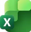 Microsoft Excel-Logo mit grünem Hintergrund und einem 'X'.