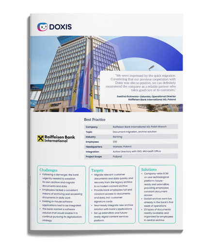 Raiffeisen Bank International, Poland: Archive migration with zero downtime