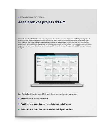 Catalogue Doxis Fast Starters - Accélérez vos projets d’ECM