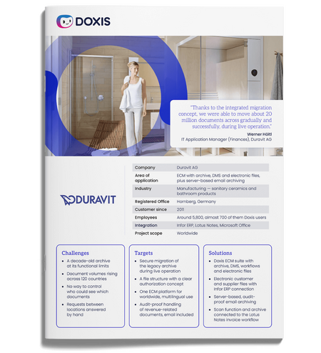 Duravit: Keeping track of customers & suppliers worldwide