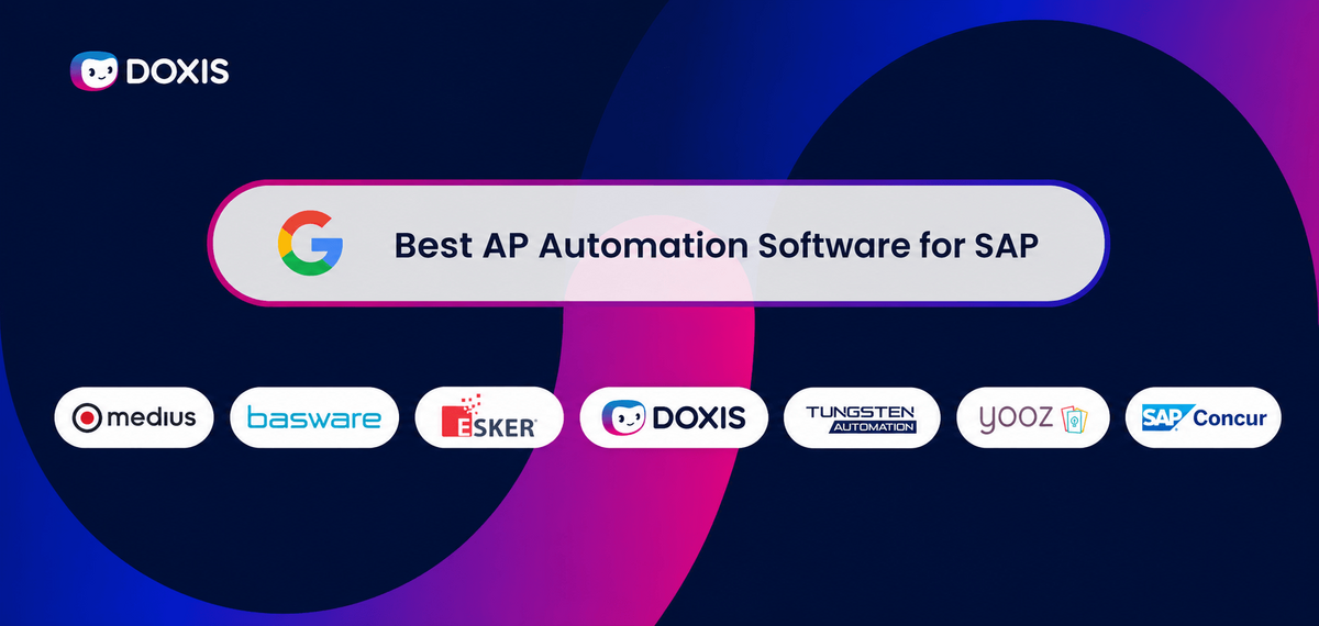 Banner showcasing top AP automation software for SAP including logos of various brands.