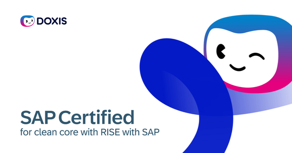 DOXIS logo with text 'SAP Certified for clean core with RISE with SAP'