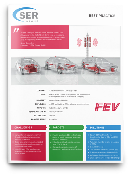 FEV Europe : Paré pour l’avenir avec la gestion de contenu d’entreprise et la conduite du changement