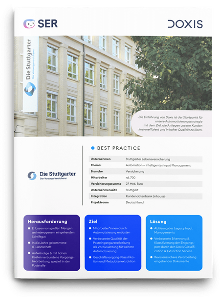 Stuttgarter Lebensversicherung: Automation & Intelligent Input Management