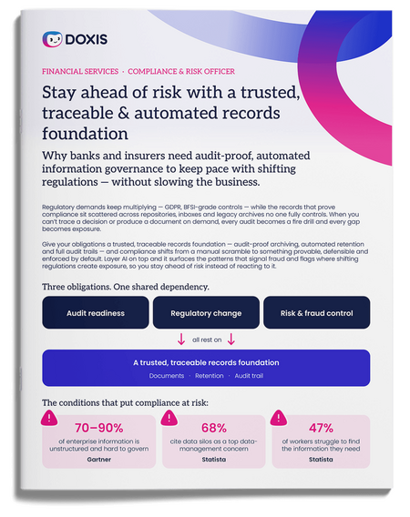 Achieving audit-proof, automated information governance in financial services