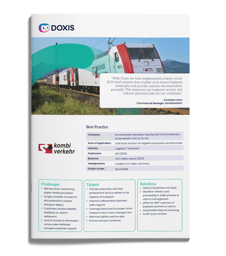kombiverkehr: ECM SaaS solution for logistics processes across Europe