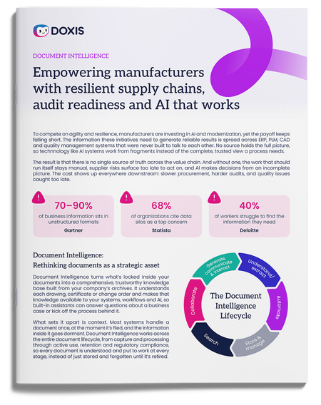 Document Intelligence: The foundation for supply chain resilience, audit readiness and AI in manufacturing