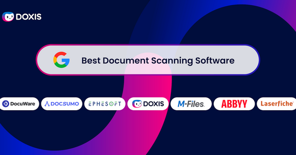 Banner featuring the text 'Best Document Scanning Software' with logos of various software providers.