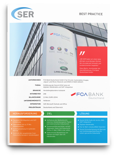 FCA Bank: Automobilfinanzierung mit ECM