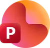 Logo von Microsoft PowerPoint mit einem stilisierten Design.