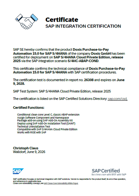 Doxis Purchase-to-Pay Automation for SAP S/4HANA