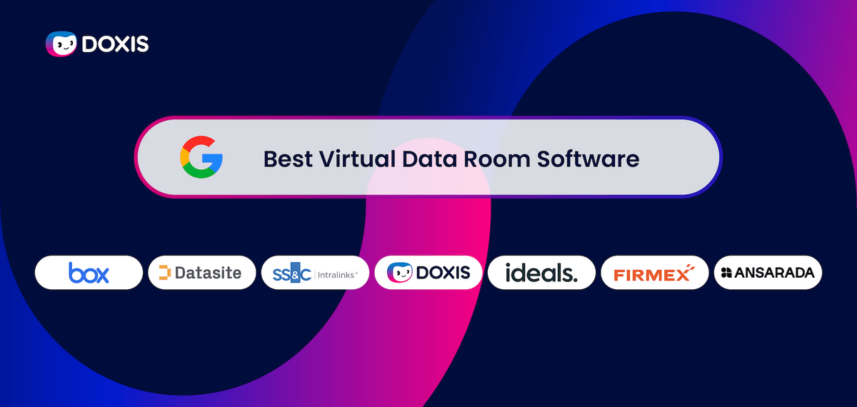 Graphic promoting Doxis as the best virtual data room software with logos of competitors.
