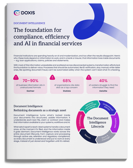 Document Intelligence: The foundation for compliance, efficiency and AI in financial services