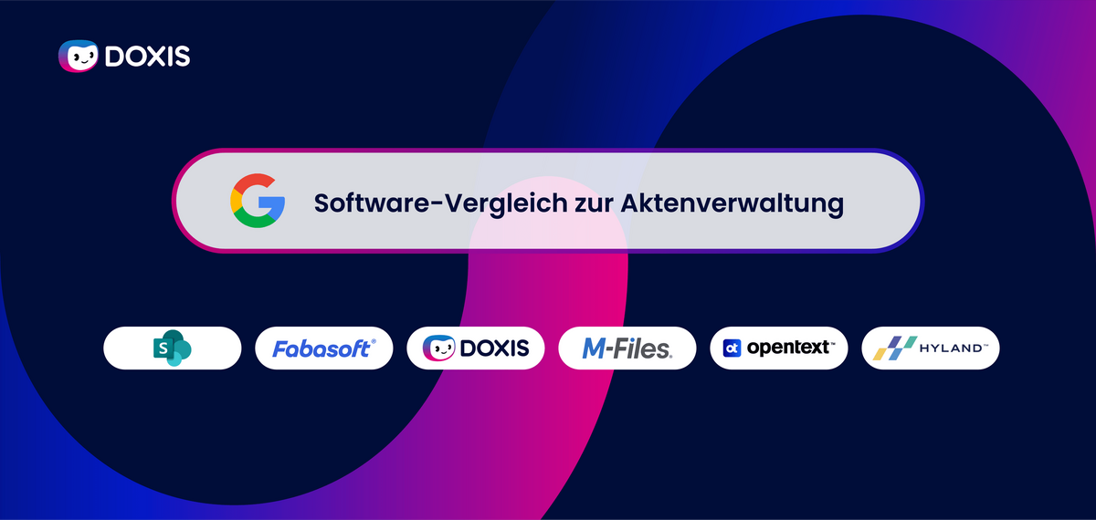 Grafik zum Vergleich von Dokumentenmanagement-Softwareoptionen einschließlich DOXIS.